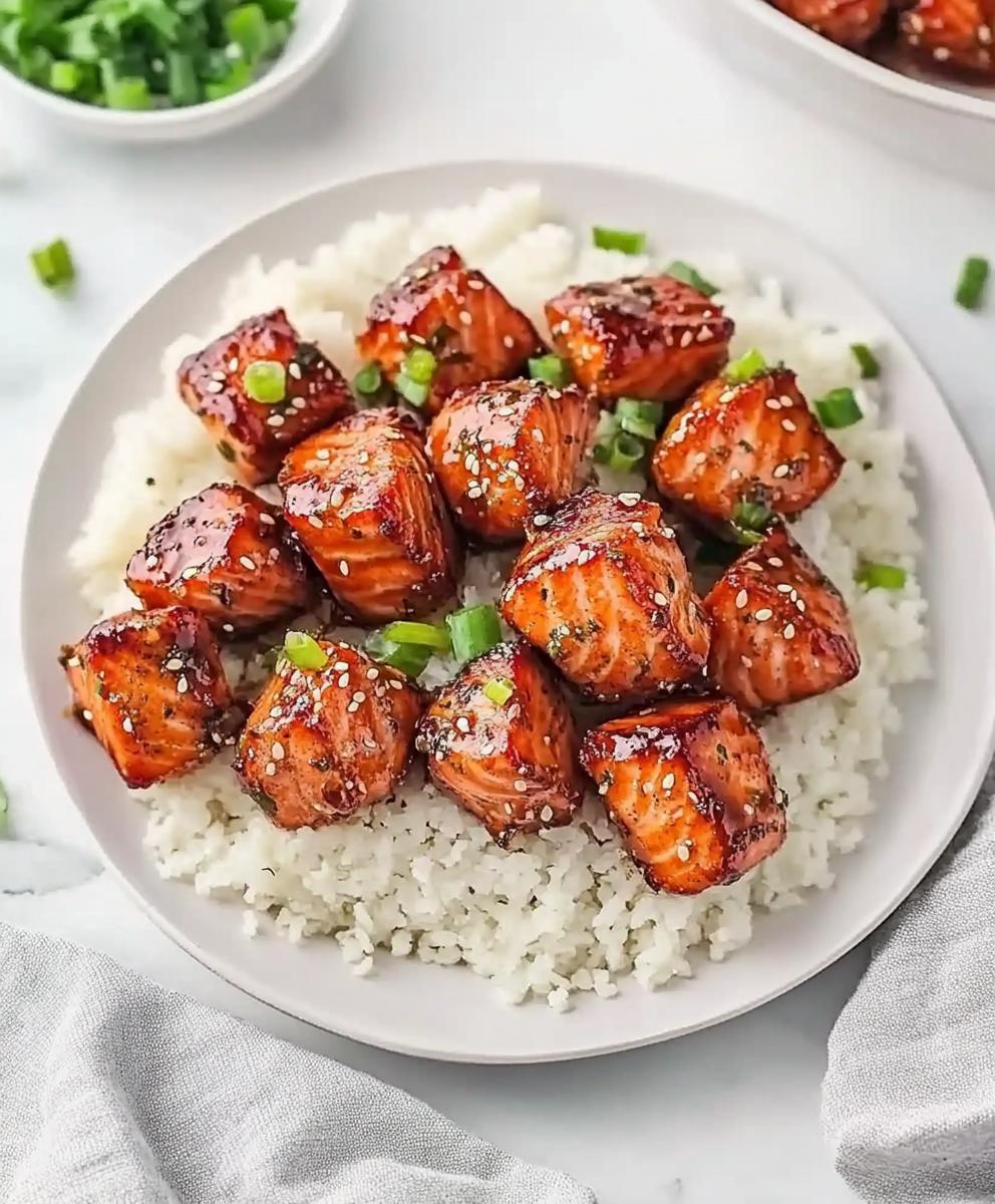 Honey Garlic Salmon Bites Recipe