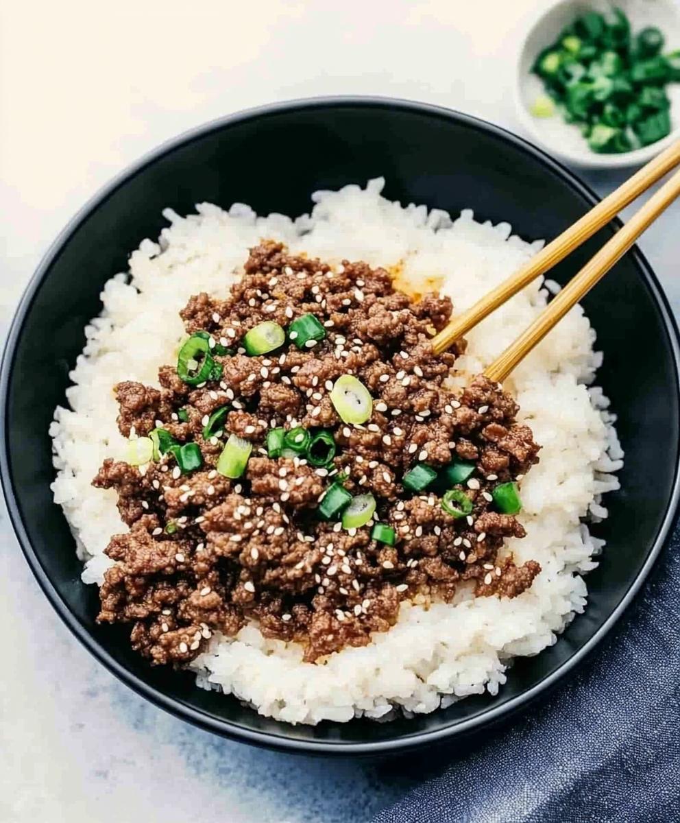 Korean Ground Beef Bowl Recipe