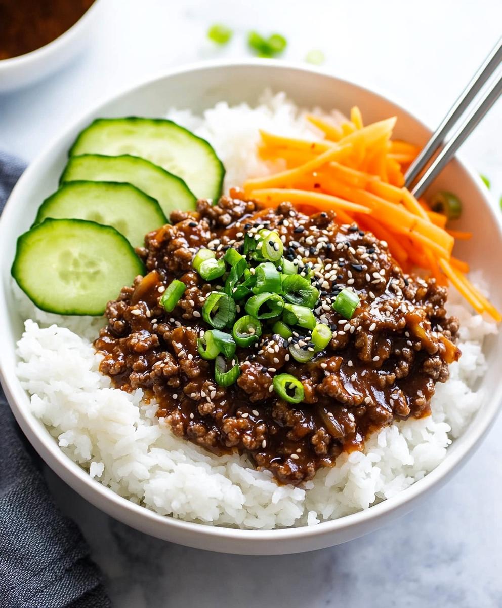 Korean Ground Beef Bowl Recipe