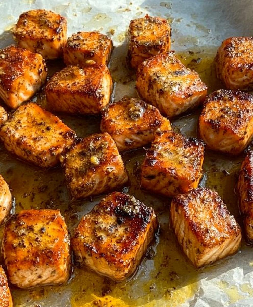 Lemon Garlic Butter Salmon Bites Recipe