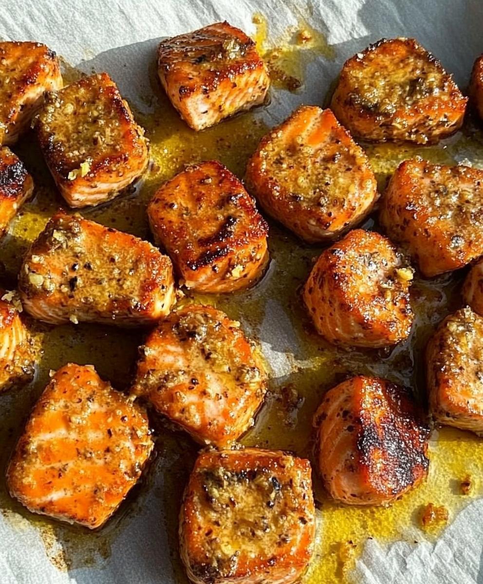 Lemon Garlic Butter Salmon Bites Recipe