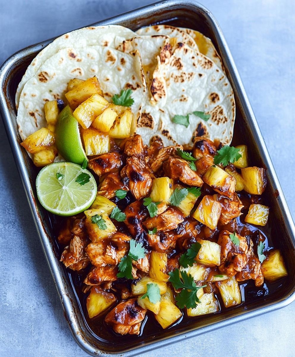 One Pan Chicken & Pineapple Tacos Recipe