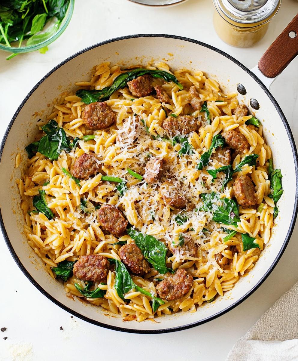 One Pan Italian Sausage Orzo Recipe