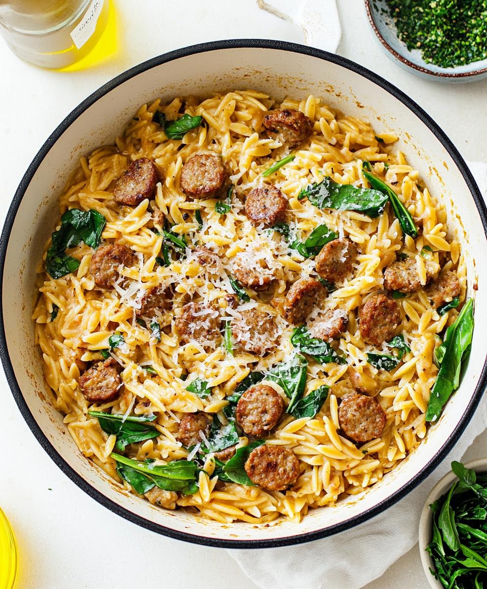 One Pan Italian Sausage Orzo Recipe