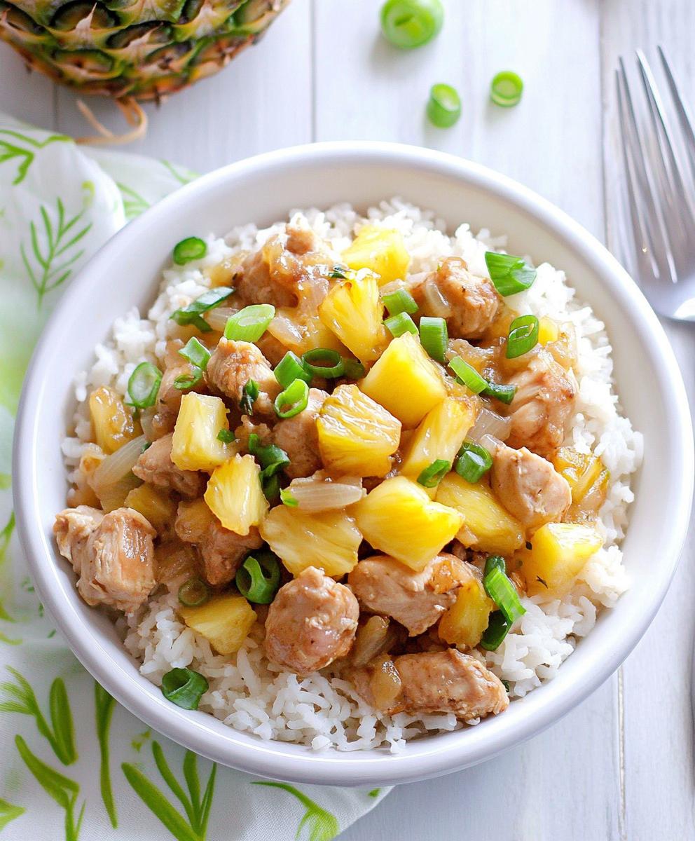One Pan Pineapple Chicken And Rice Recipe