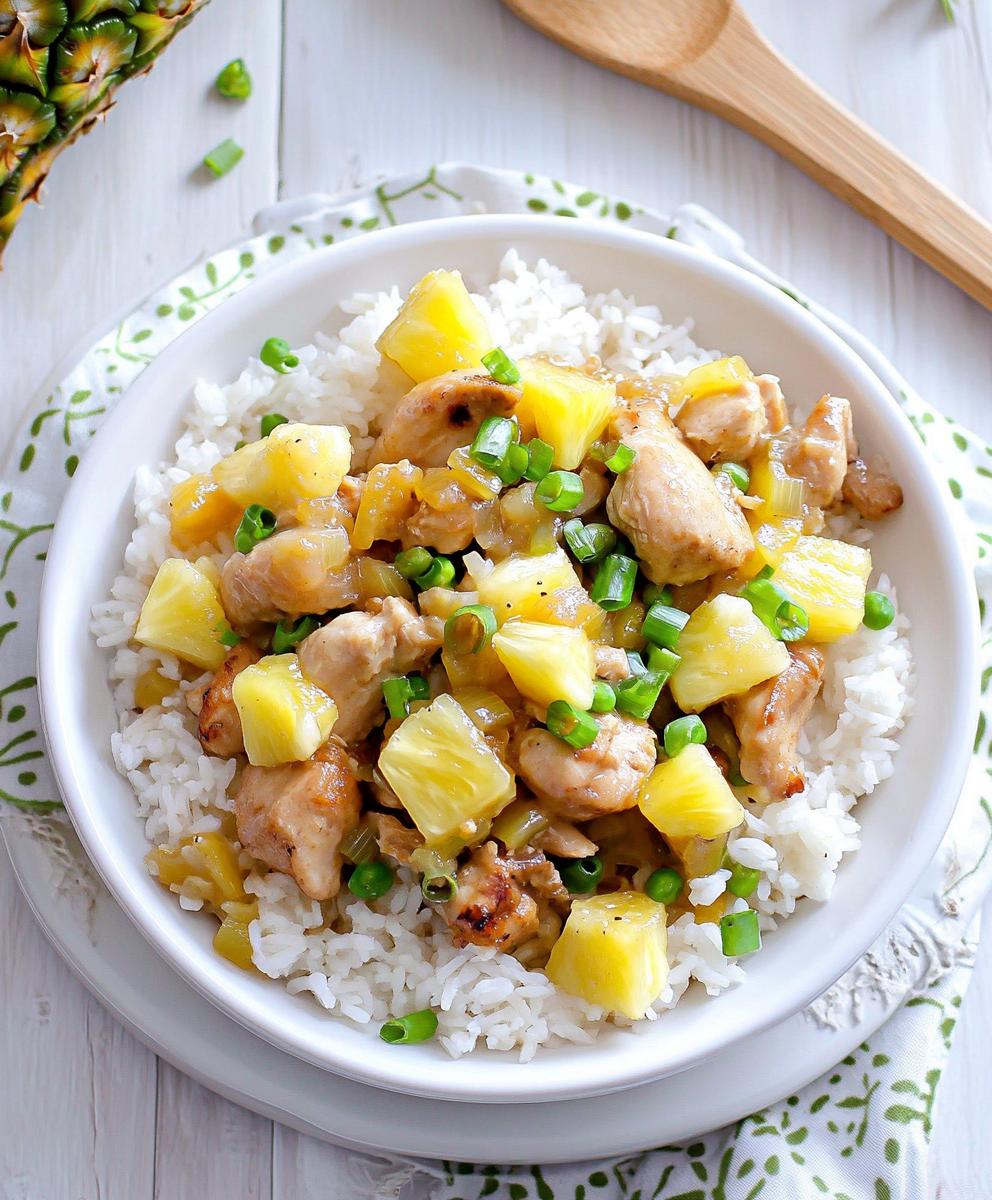 One Pan Pineapple Chicken And Rice Recipe