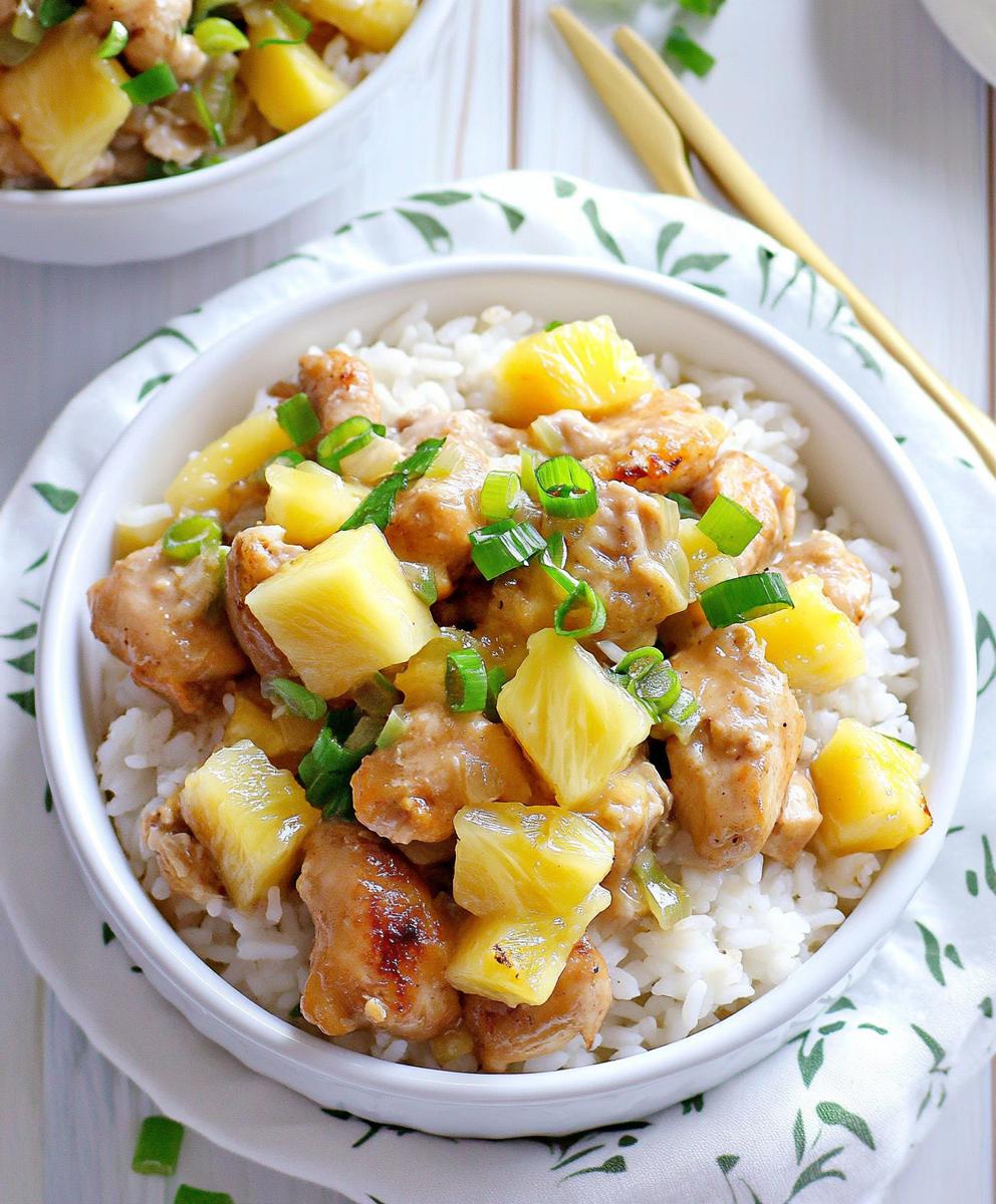 One Pan Pineapple Chicken And Rice Recipe