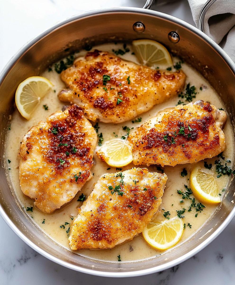 Parmesan Crusted Chicken With Lemon Garlic Butter Sauce Recipe