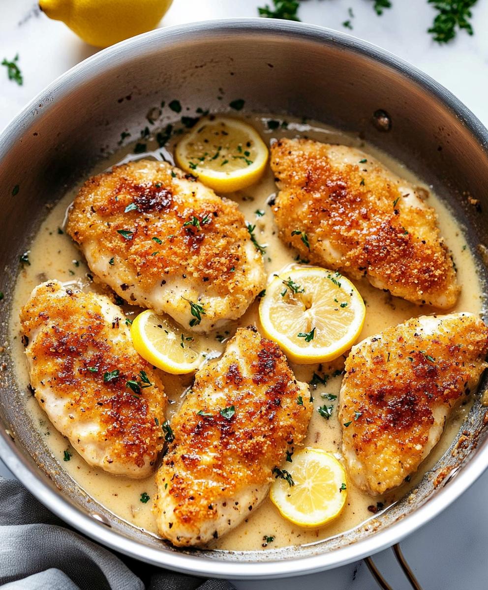 Parmesan Crusted Chicken With Lemon Garlic Butter Sauce Recipe