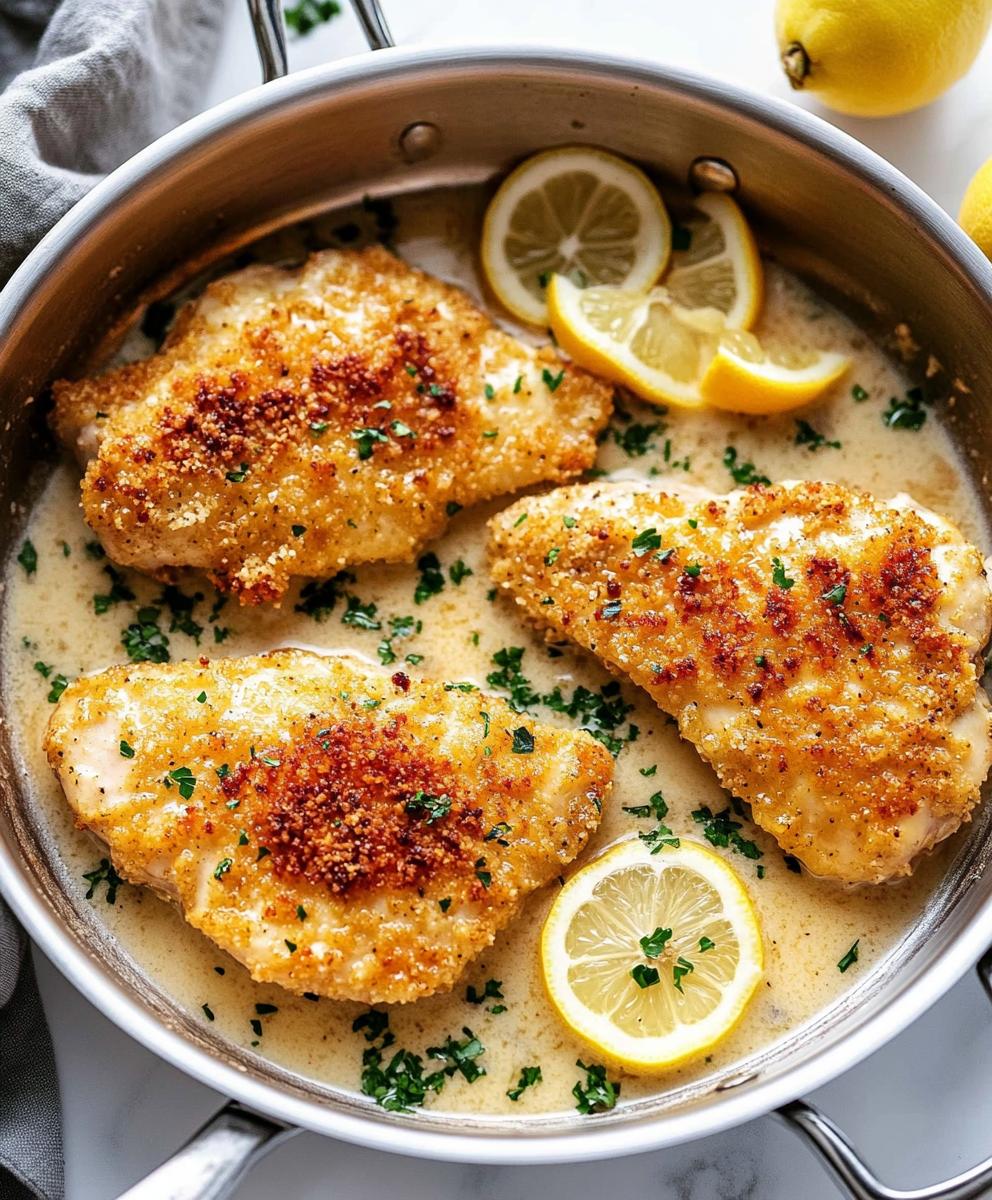 Parmesan Crusted Chicken With Lemon Garlic Butter Sauce Recipe