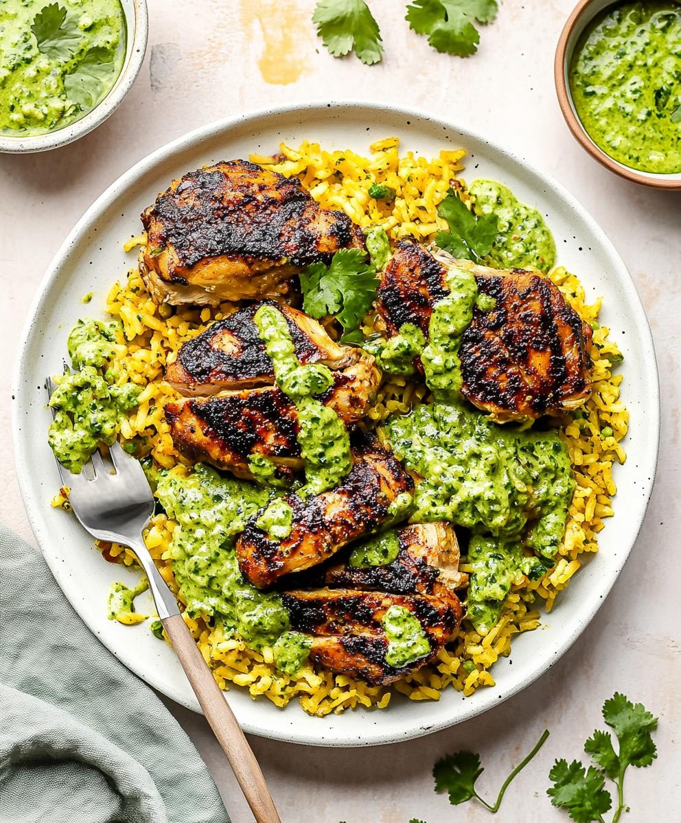 Peruvian Chicken & Rice With Green Sauce Recipe
