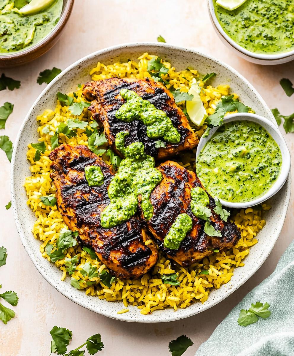 Peruvian Chicken & Rice With Green Sauce Recipe