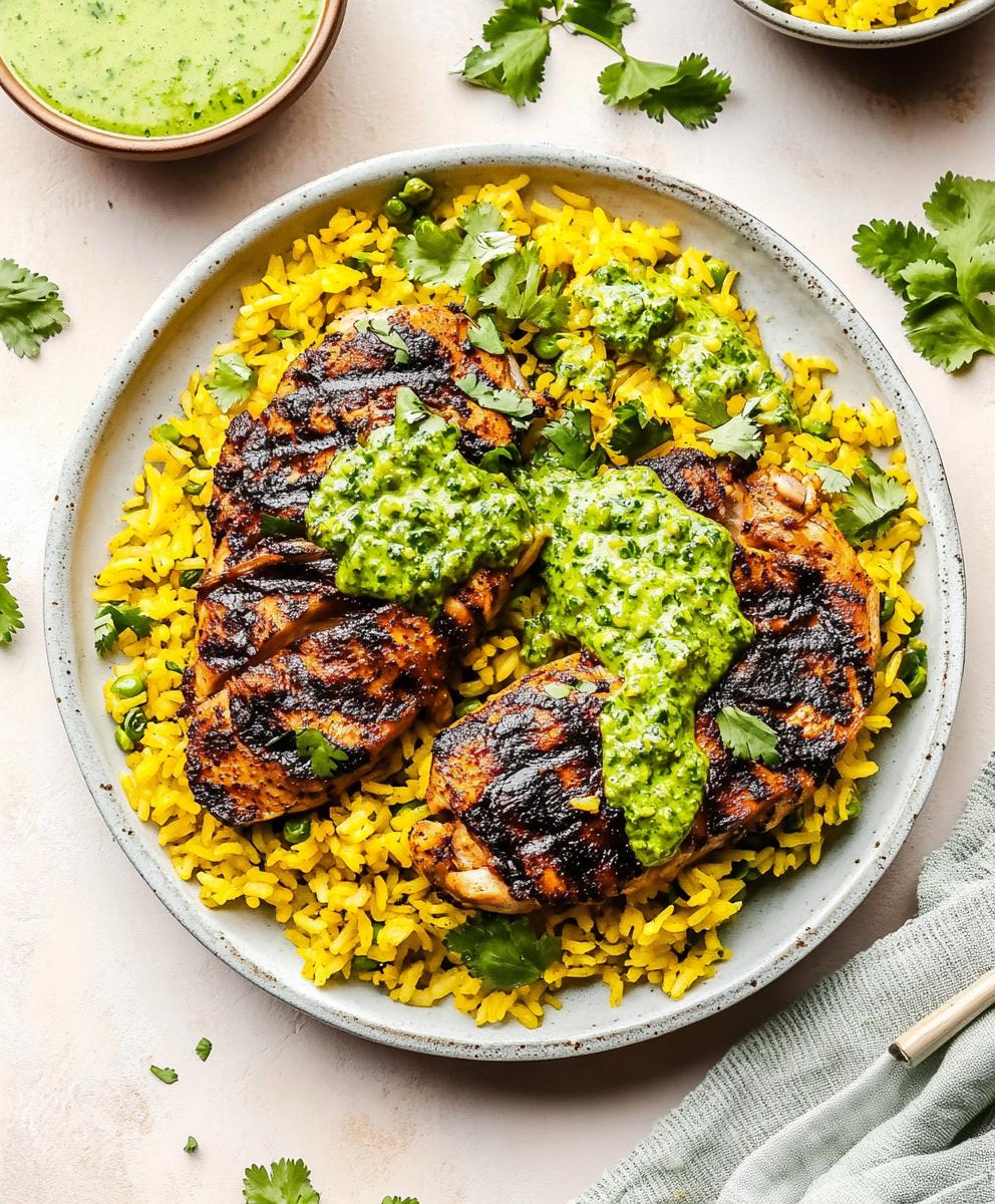 Peruvian Chicken And Rice With Green Sauce Recipe