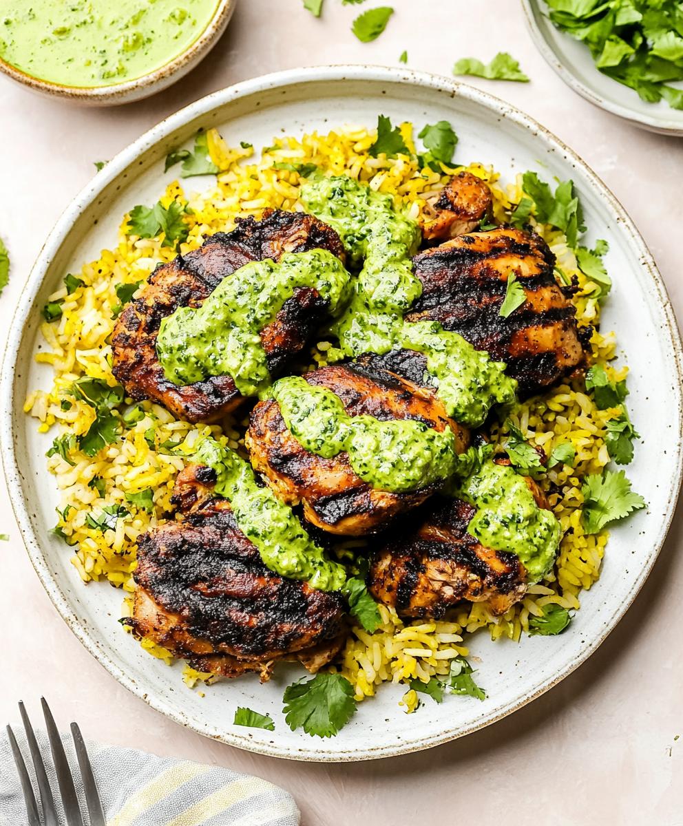 Peruvian Chicken And Rice With Green Sauce Recipe