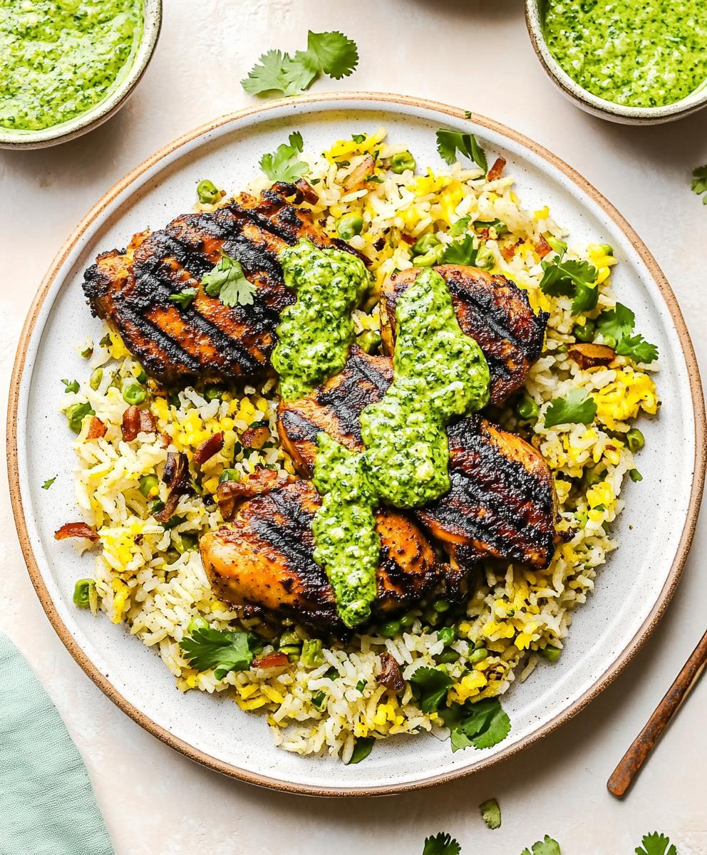 Peruvian Chicken And Rice With Green Sauce Recipe