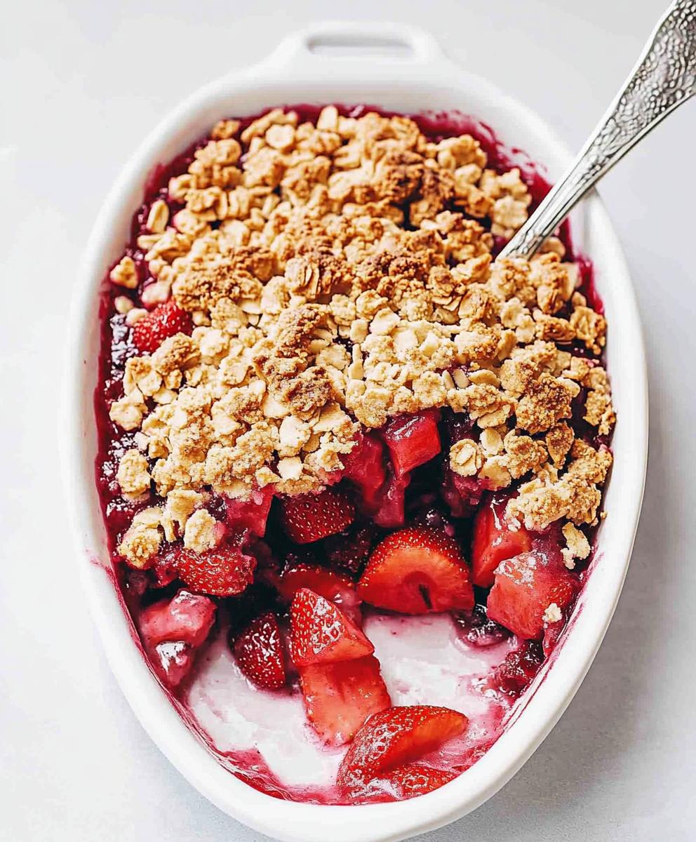 Rhubarb Strawberry Crisp Recipe