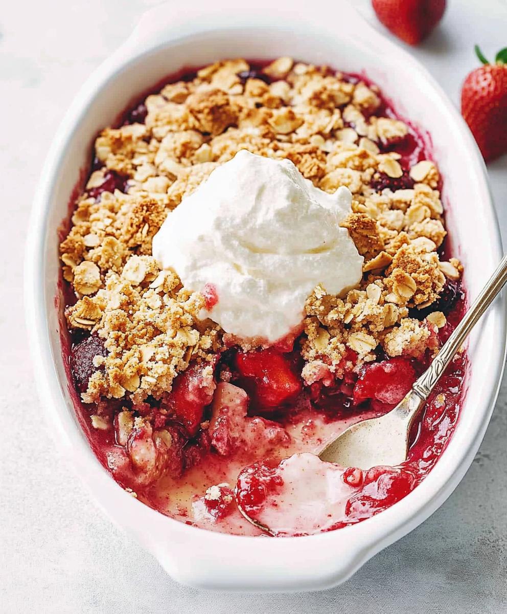 Rhubarb Strawberry Crisp Recipe