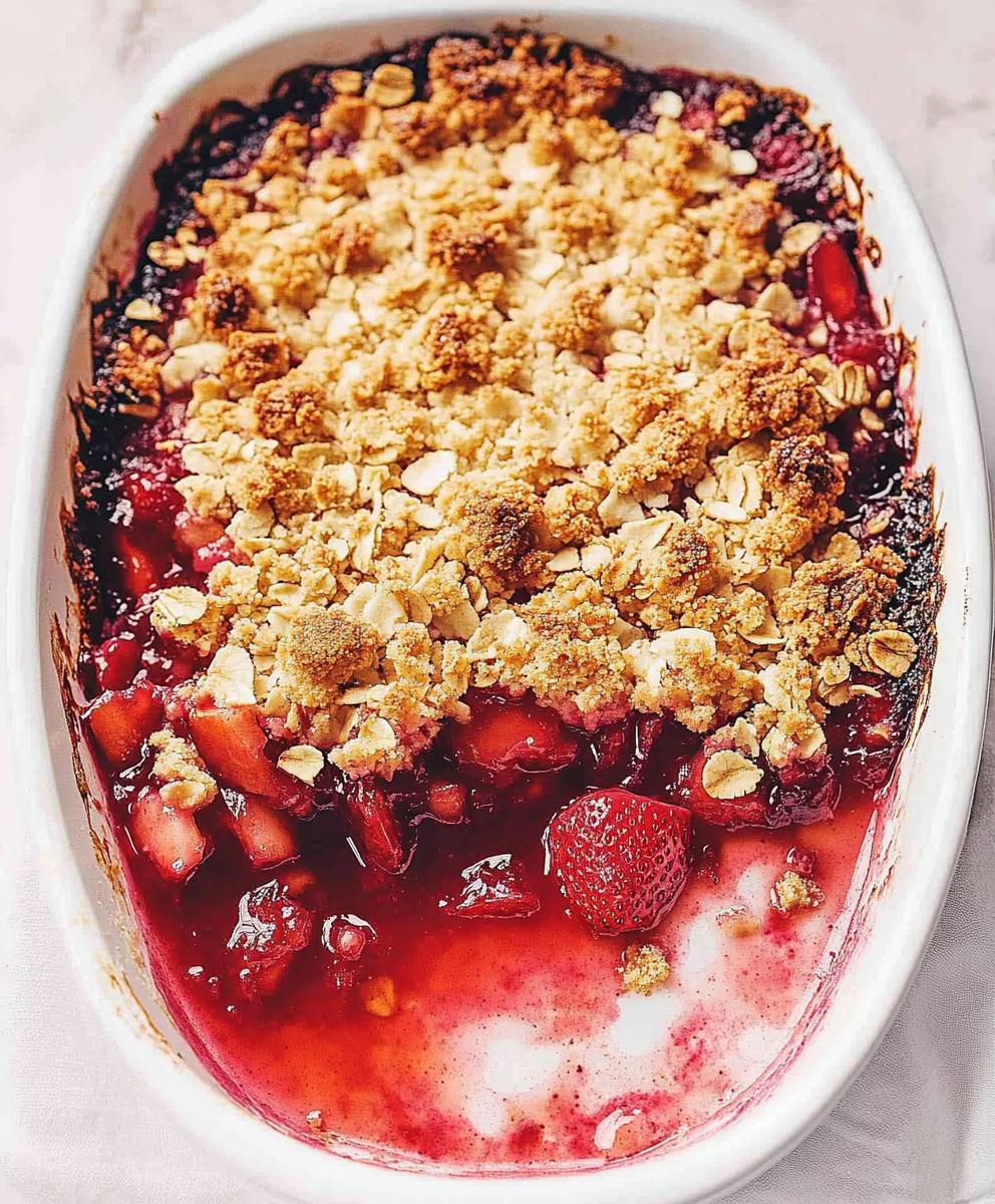 Rhubarb Strawberry Crisp Recipe