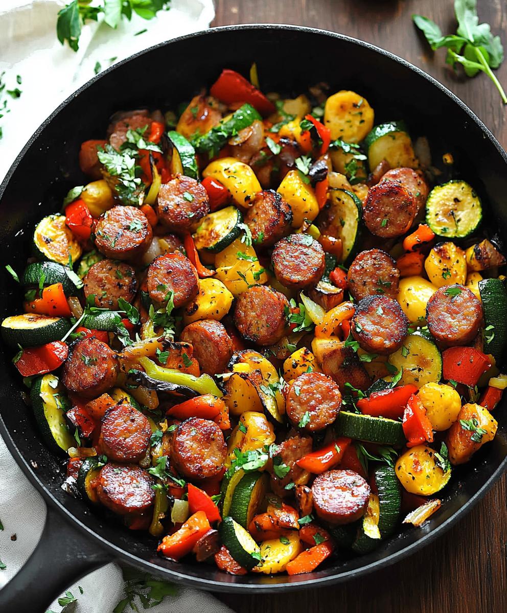 Sausage And Veggies Skillet Recipe