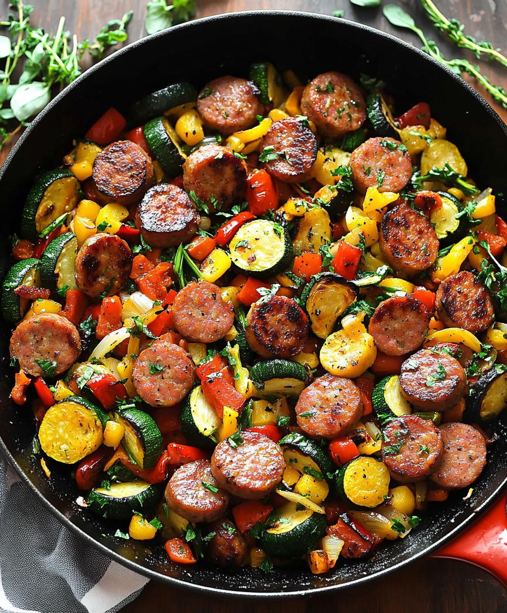 Sausage And Veggies Skillet Recipe