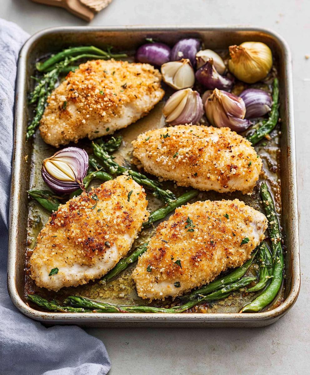 Sheet Pan Crispy Parmesan Garlic Chicken Recipe