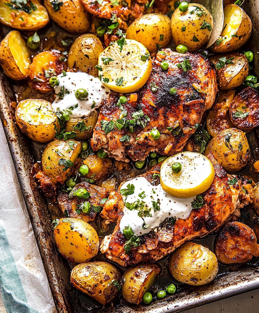 Sheet Pan Lemon Balsamic Chicken And Potatoes Recipe