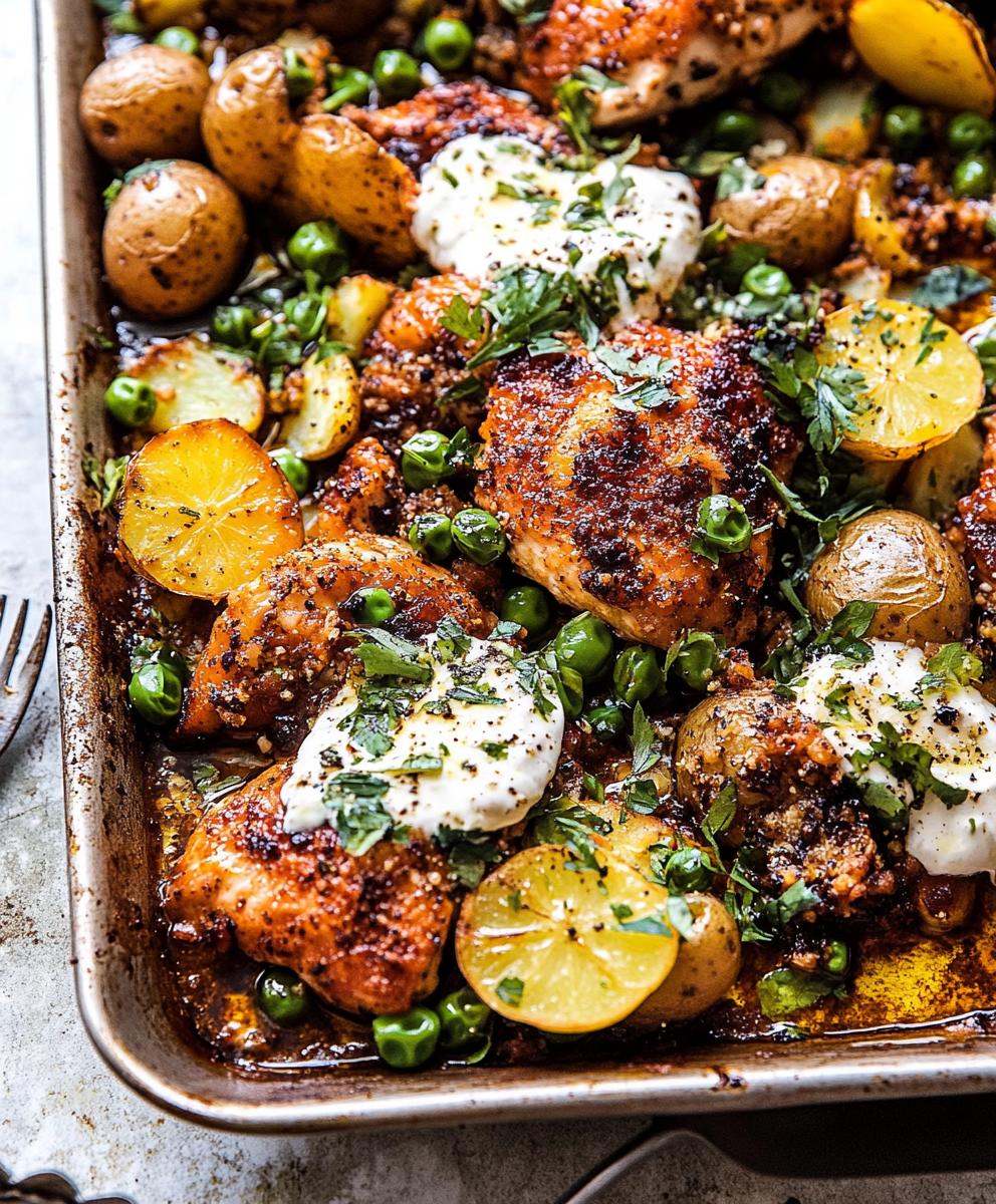 Sheet Pan Lemon Balsamic Chicken And Potatoes Recipe