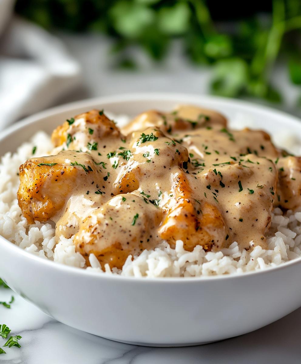 Smothered Chicken With Rice Recipe