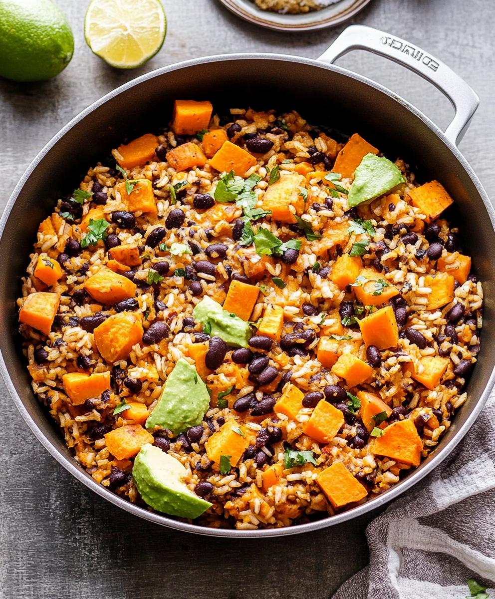 Southwest Sweet Potato, Black Bean And Rice Skillet Recipe