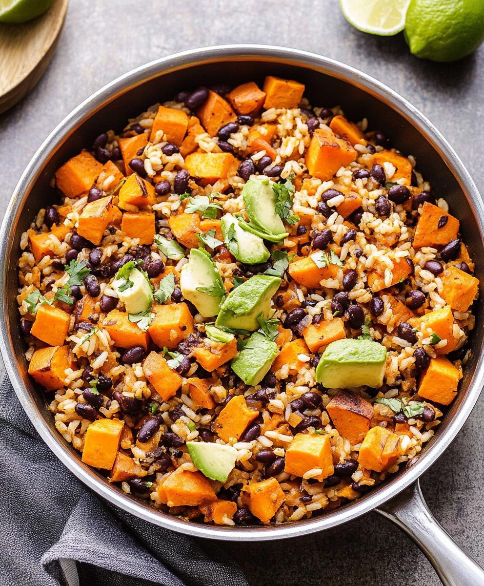 Southwest Sweet Potato, Black Bean And Rice Skillet Recipe