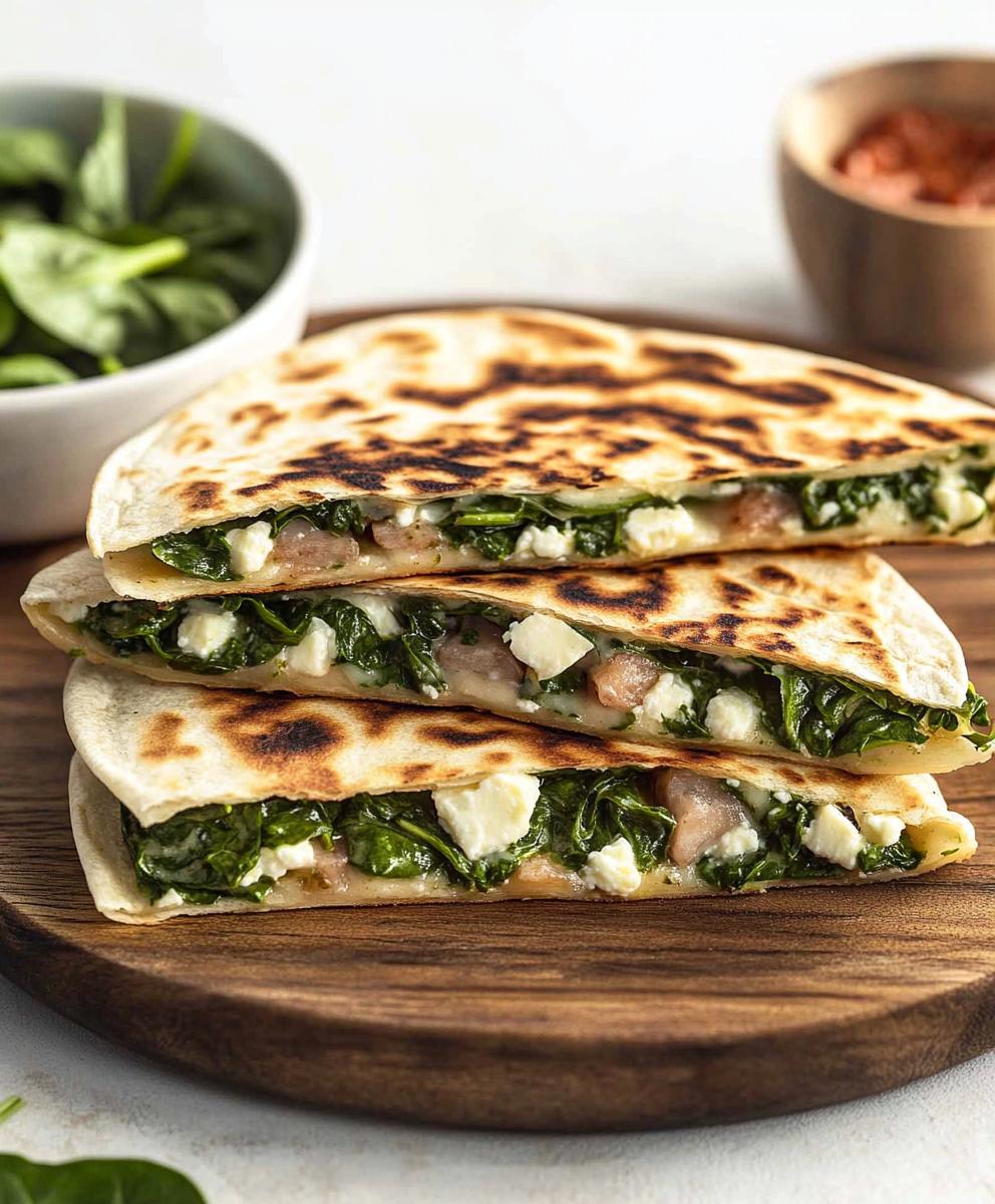Spinach And Feta Quesadillas Recipe