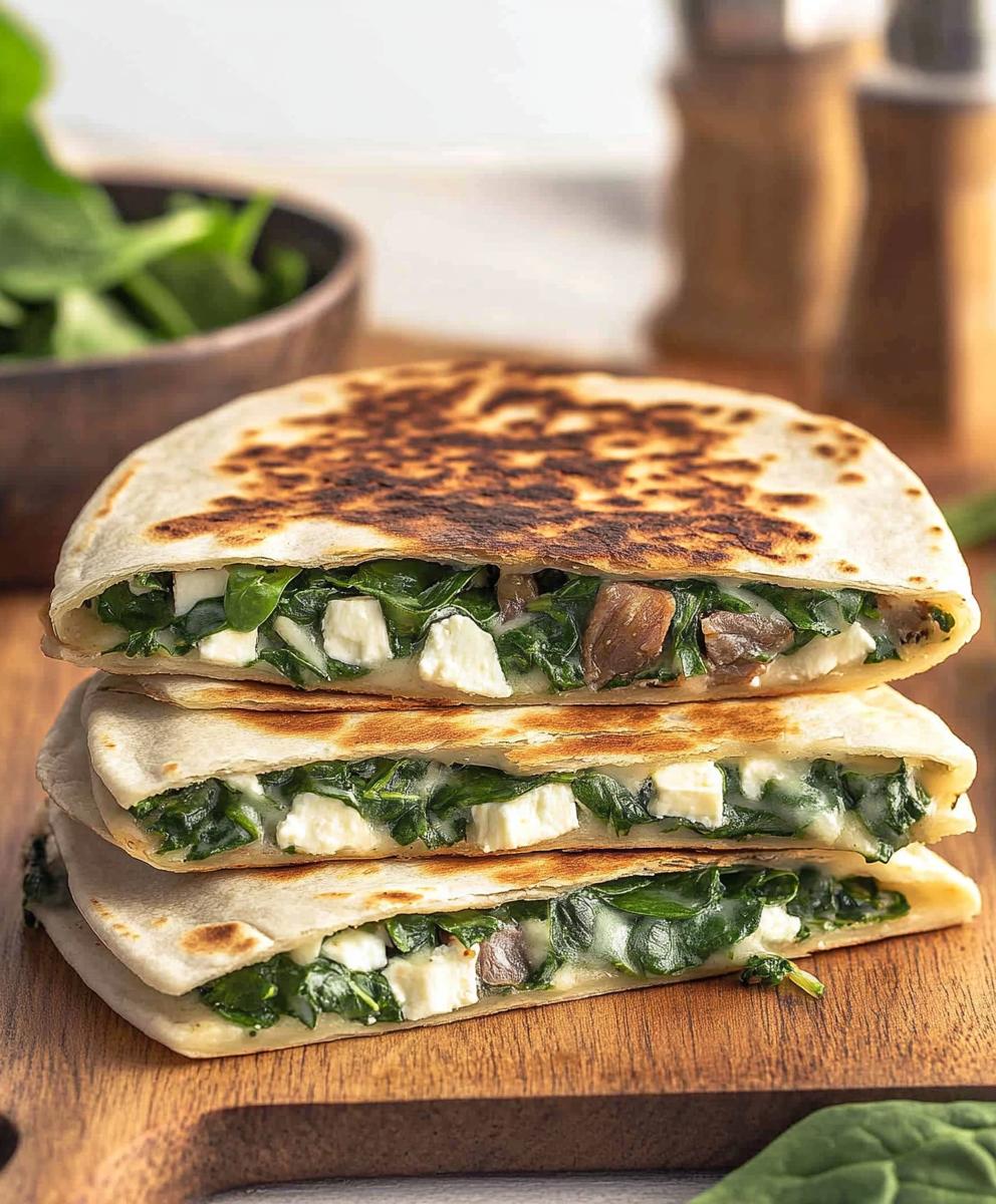 Spinach And Feta Quesadillas Recipe