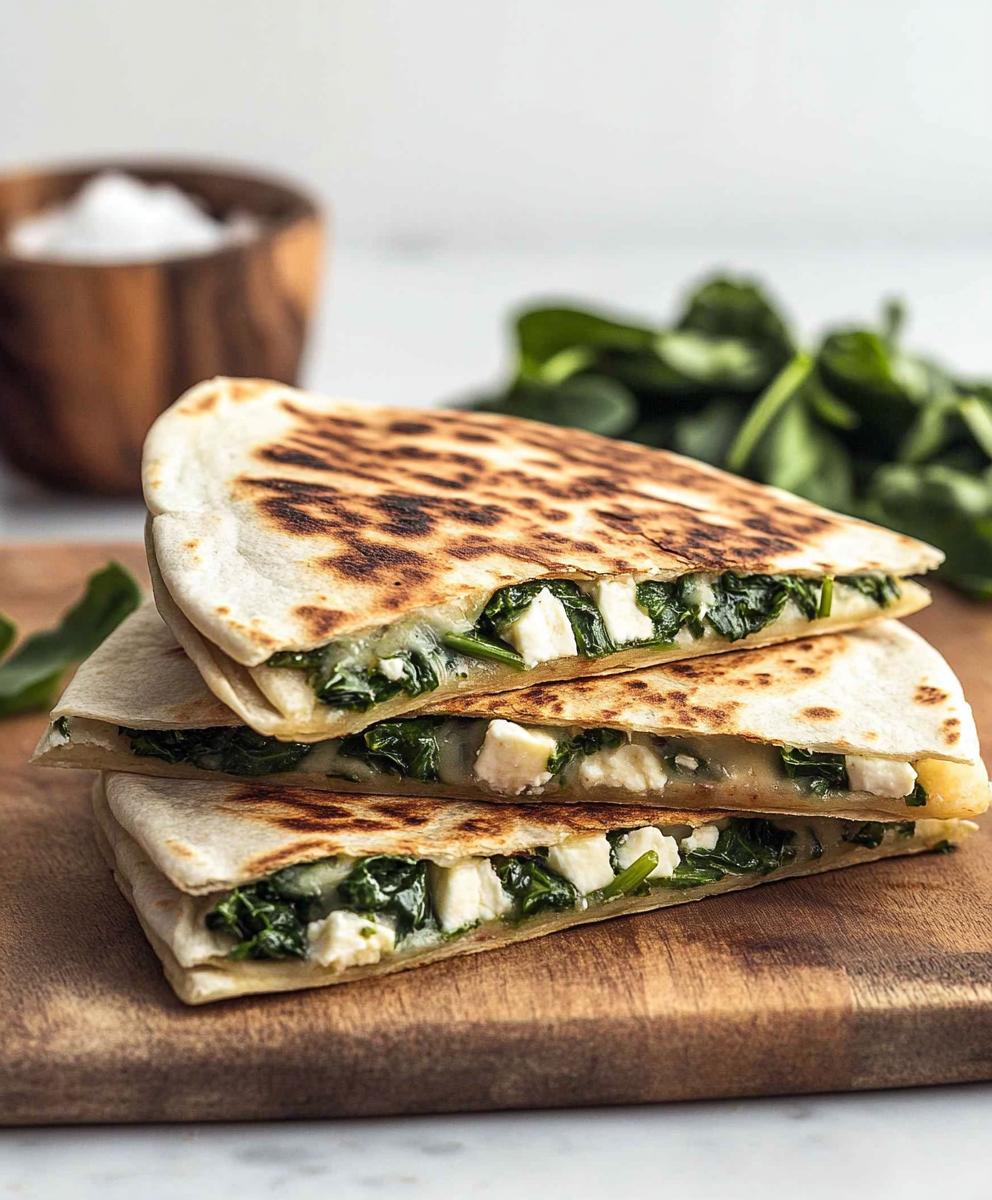Spinach And Feta Quesadillas Recipe