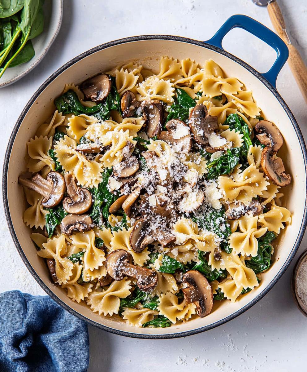 Spinach Mushroom Pasta Recipe