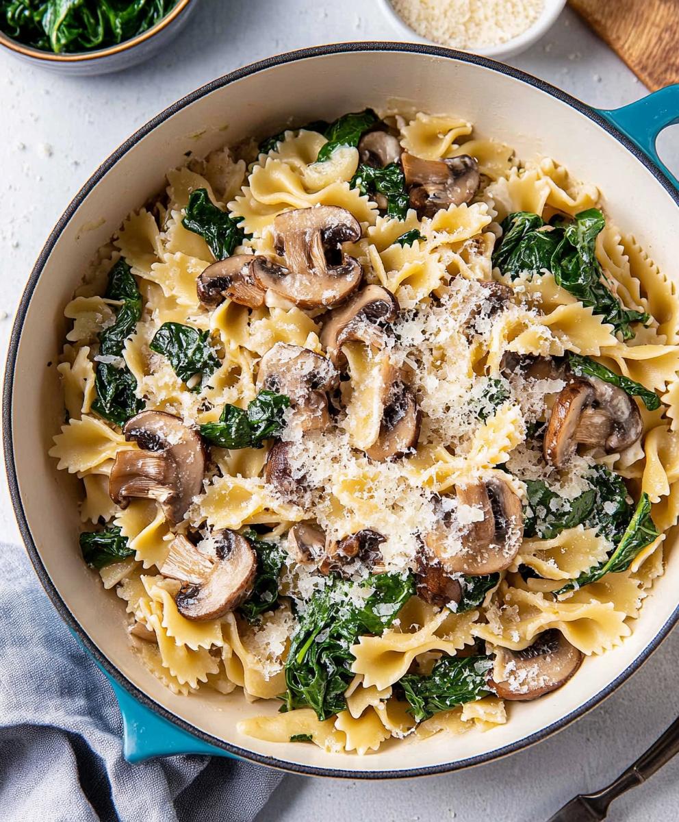 Spinach Mushroom Pasta Recipe