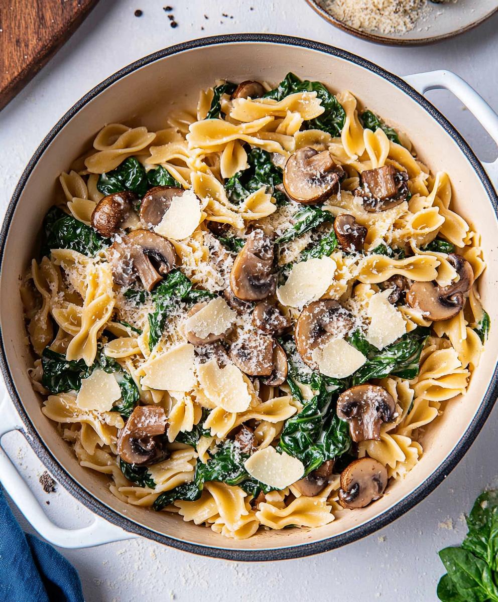 Spinach Mushroom Pasta Recipe