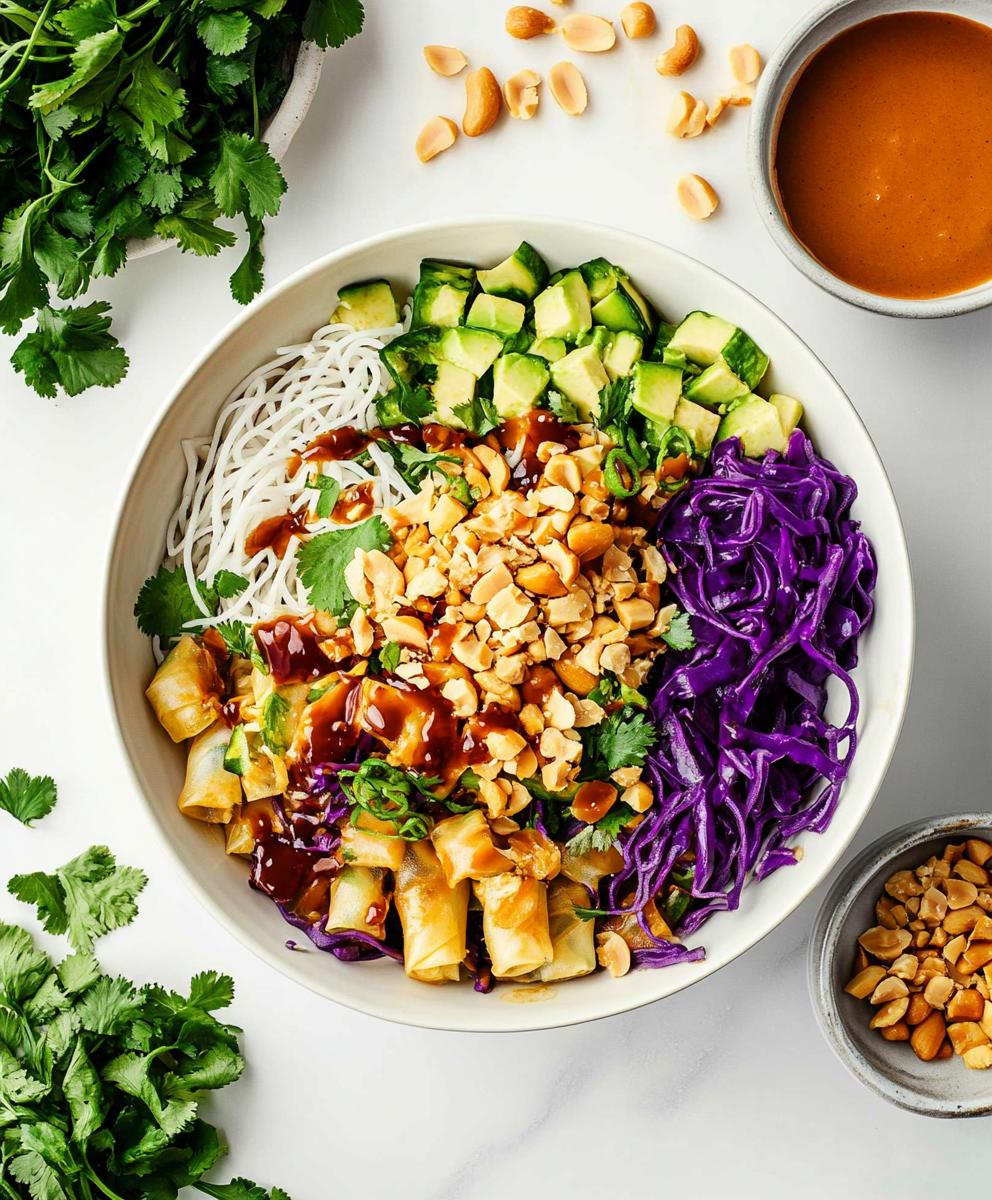 Spring Roll Bowl With Peanut Sauce Recipe