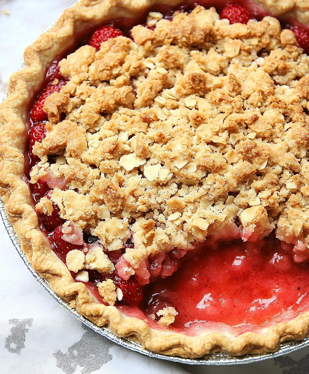 Strawberry Rhubarb Crumble Pie Recipe