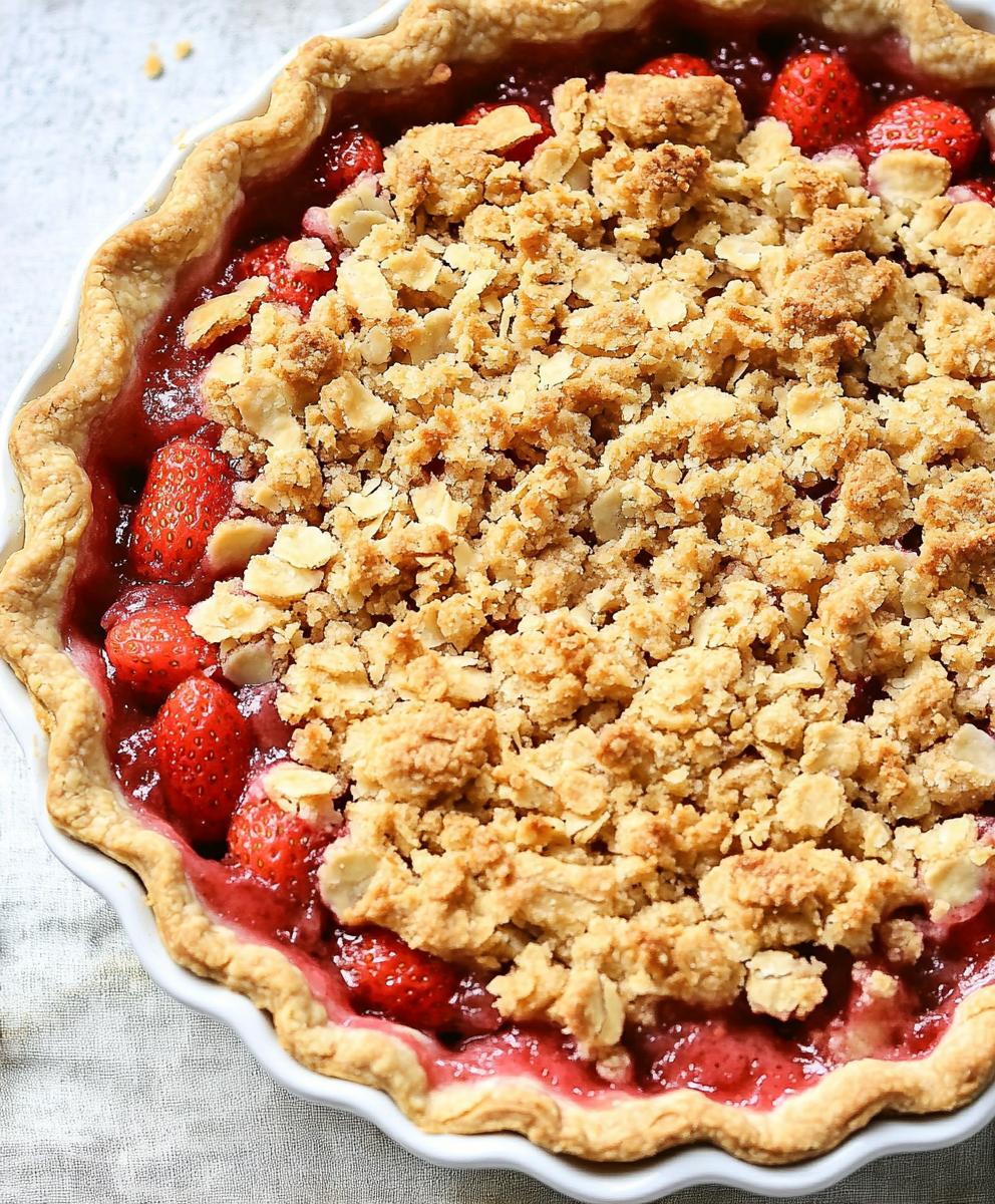 Strawberry Rhubarb Crumble Pie Recipe