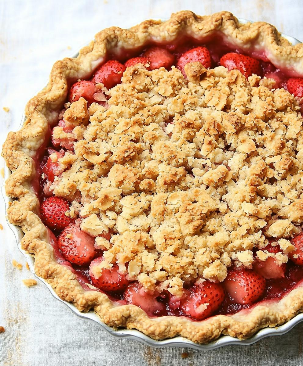 Strawberry Rhubarb Crumble Pie Recipe