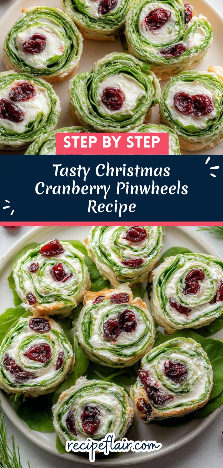 Tasty Christmas Cranberry Pinwheels Recipe