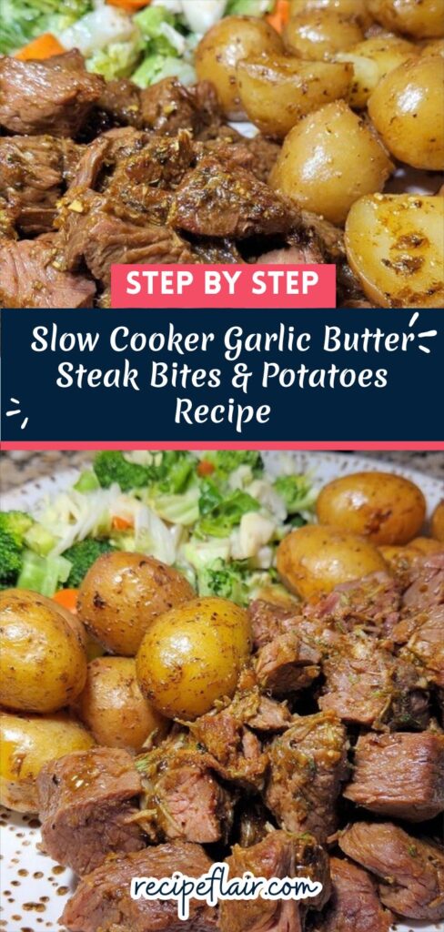 Slow Cooker Garlic Butter Steak Bites & Potatoes Recipe