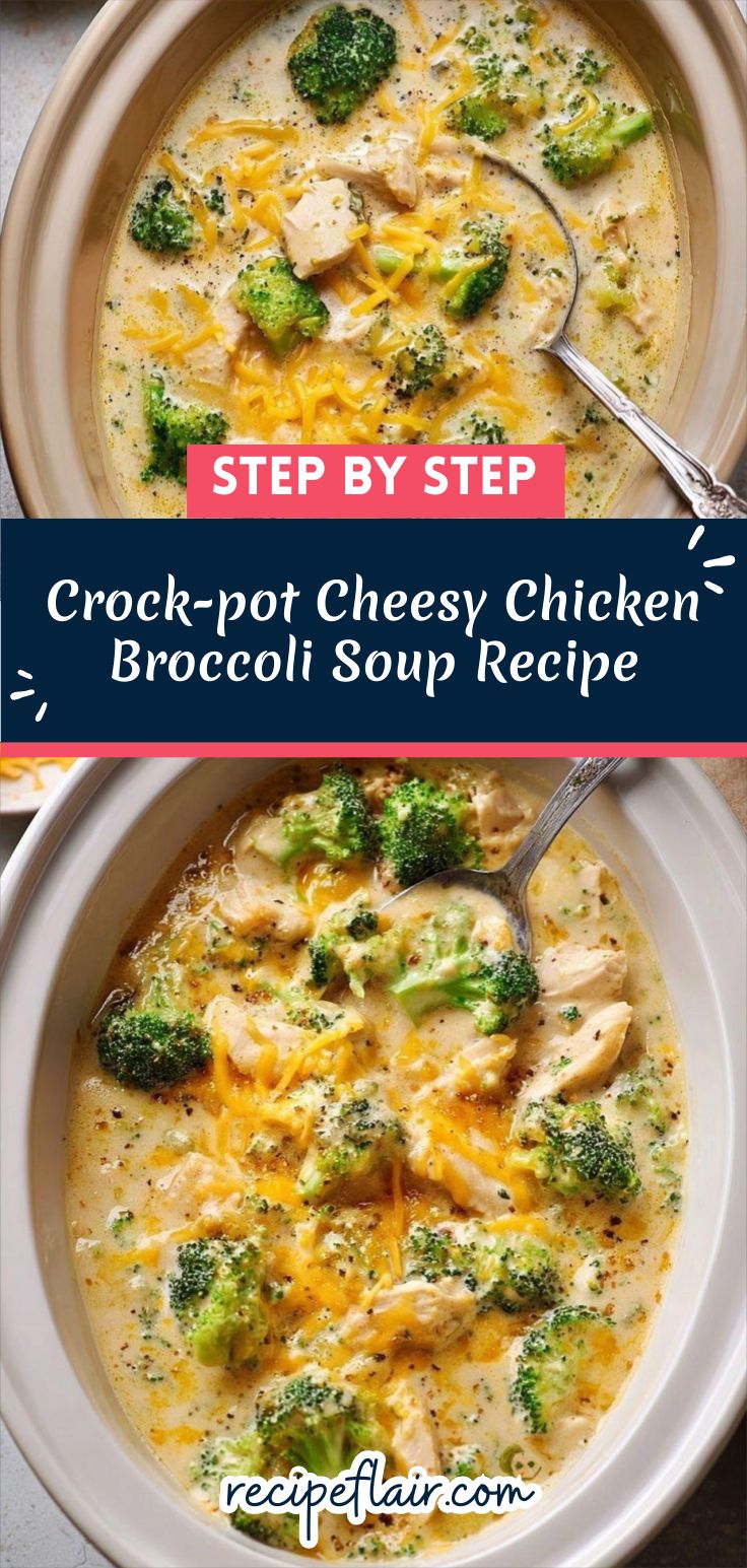 Crock-pot Cheesy Chicken Broccoli Soup Recipe