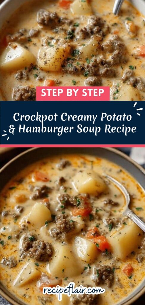 Crockpot Creamy Potato & Hamburger Soup Recipe