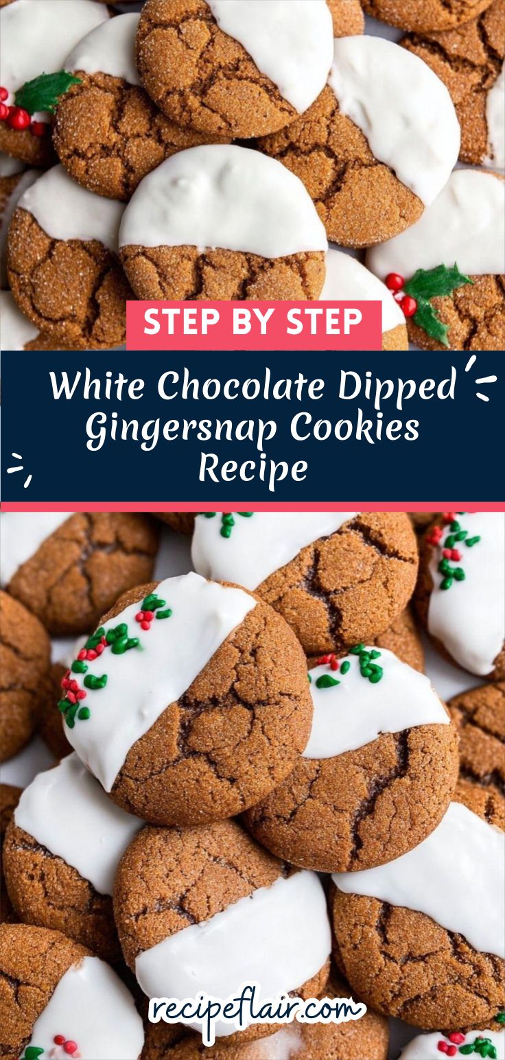 White Chocolate Dipped Gingersnap Cookies Recipe