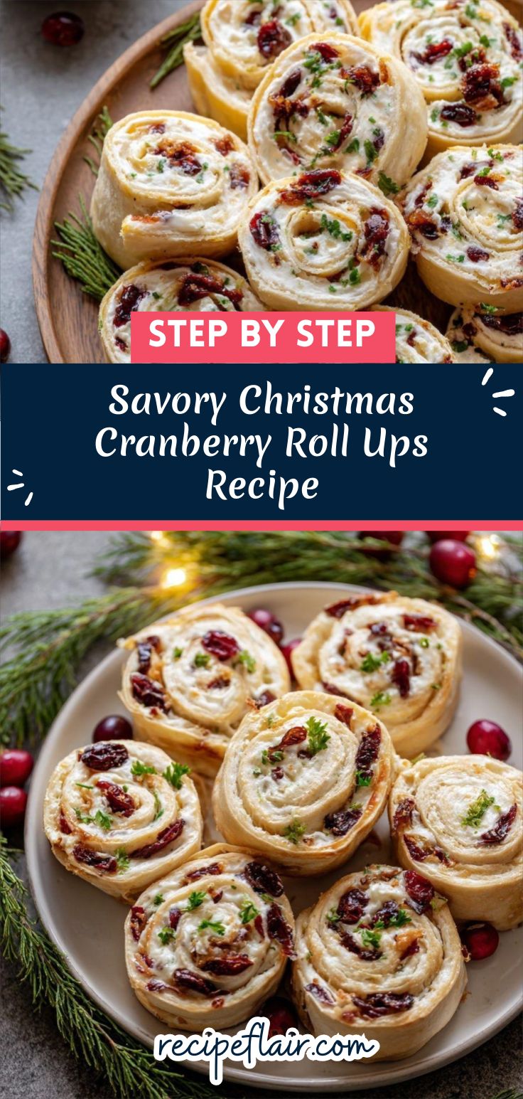 Savory Christmas Cranberry Roll Ups Recipe
