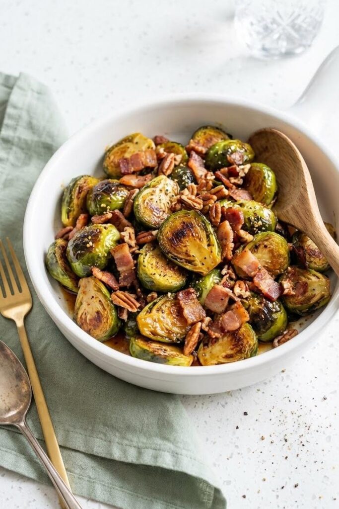 30-Minute Maple Bacon Brussels Sprouts Recipe for Thanksgiving