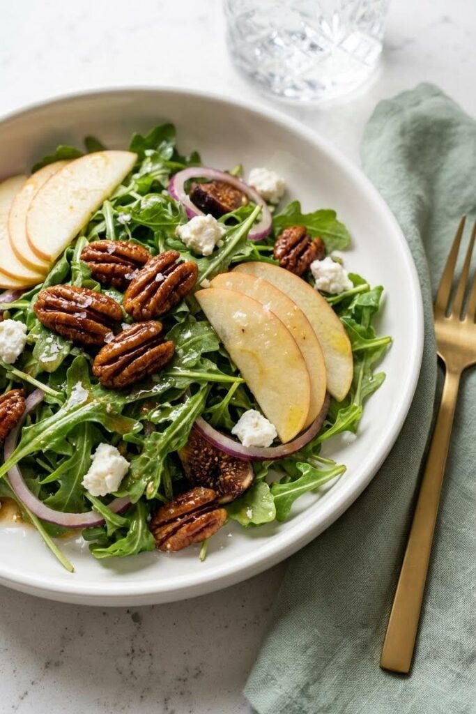 Healthy Thanksgiving Recipe: Apple Arugula Salad With Maple Pecans