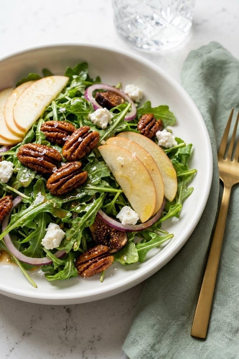 Healthy Thanksgiving Recipe: Apple Arugula Salad With Maple Pecans