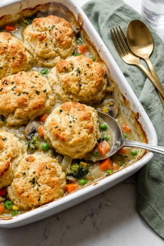 Cozy Biscuit & Vegetable Pot Pie Recipe for Vegetarian Thanksgiving